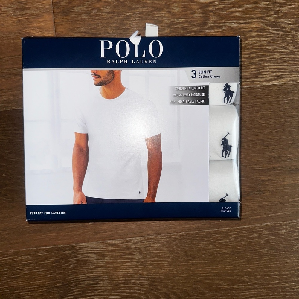 NEW Polo Ralph Lauren White T-Shirt 3-Pack – Slim Fit – Size M
